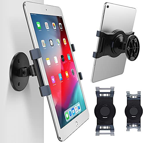 AboveTEK Tablet Wall Mount, Swivel 360° Rotating Tablet Holder w/two Brackets to Fit 6-13 Tablets, Horizontal/Vertical Tilt Arm for Flexible Viewing Angles in Kitchen House Showroom Retail Store