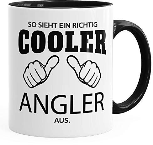 So sieht ein richtig ein richtig cooler Angler aus Tasse Berufe MoonWorks® schwarz unisize