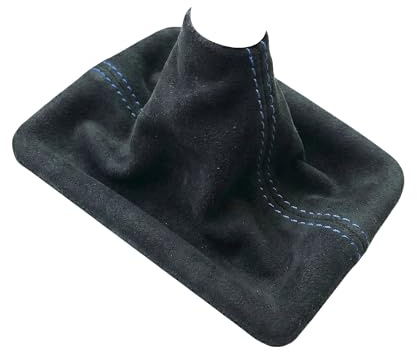 RedlineGoods Schaltsack Manschette kompatibel mit BMW 2-Series 2014-21. Maßgeschneidert - Nicht universell. Echtes Top Qualitat Italienisches Alcantara. Schwarz mit Blauem Faden