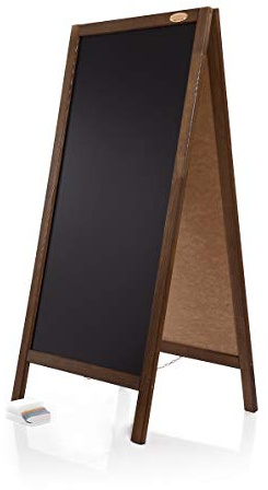AZZAP Kundenstopper WETTERFEST 120cm Holz Tafel Aufsteller Werbetafel Standtafel Schreibtafel Holztafel Werbung Dunkelbraun