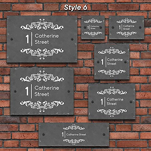 Active Window Films Rustic Natural Slate House Gate Sign Plaque Door Number Personalised Name Plate (Style 6)