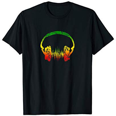 Vintage Grunge Kopfhörer Musik Puls Frequenz Reggae T-shirt T-Shirt