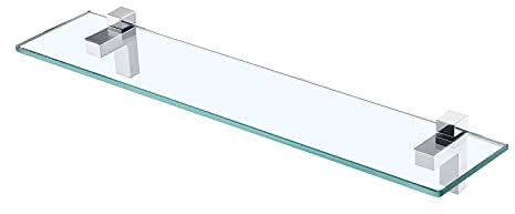 KES Estanteria Baño Balda Baño 8MM Grueso Cristal Templado Estantería de Cristal Ducha 60CM Pared Acabado Pulido, BGS3201S60