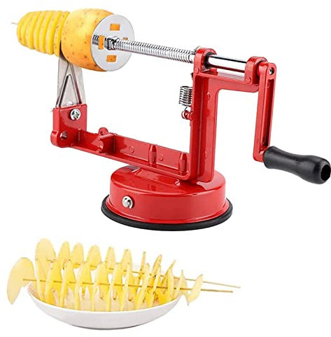 Espiralizador de Patatas, Cortador de Verduras Espiralizador de Vegetales Cortador En Espiral De Acero Inoxidable Cortador Tornado Con Mango Antideslizante Rotación