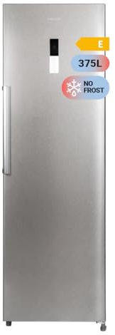 UNIVERSALBLUE Frigorífico Sin Congelador Inox | 1 Puerta | No frost | 185 cm | Nevera Vertical Sin Congelador Plateada | Capacidad 375L | Sistema Silencioso | ENVIO + SUBIDA A PLANTAGRATIS
