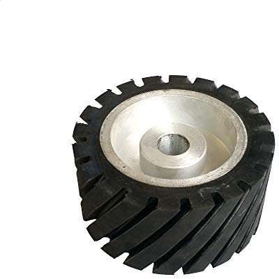 Rueda de contacto de goma dentada de 150 * 75 mm, lijadora de banda equilibrada dinámicamente , juego de banda de lijado de rueda , 25 mm