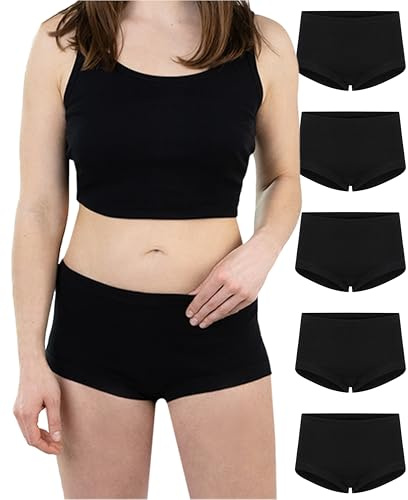 SES Taillenslip Damen Feinripp 5er Pack 50 schwarz - 100% Baumwolle, hohe Taille & bequemer Weiches Bündchen & Doppelzwickel - Atmungsaktive Unterhosen Damen