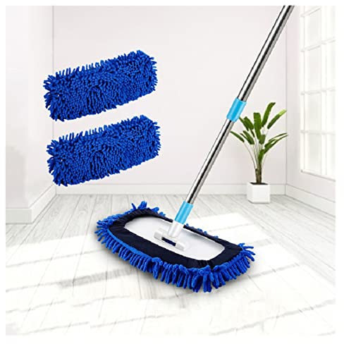 Bodenwischer Chenille Mopp zum Reinigen der Bodenstaubfenster Waschen Home Mopp mit 59 Aluminiumlegierung Langer Griff und 2 Mopp-Kopf Chenille Auto-Reinigungsset Wischmopp ( Color : 1.5m rod with 3