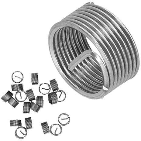 M14 1,25 14 Mm X 1,25 Sus304 20-teilige Gewindereparatur M14 X 1,25 Spiralkreiseinsatz Reduziermutter Gewindeerweiterungs-Steckschlüsselsatz (1D)