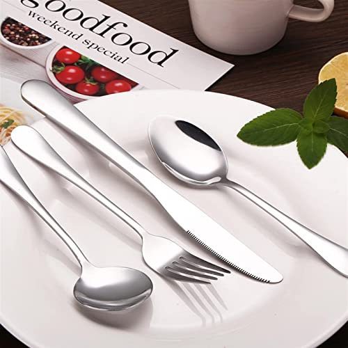 Set di posate 24 pezzi Set di posate in acciaio inossidabile Servizio di posate in argento per 6 Include forchetta per coltello Spoon Specchietto in acciaio inossidabile lucidato (24 pezzi) (24 pezzi)
