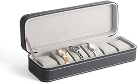 Uhrenetui Uhrenbox Uhrenkoffer Uhrenkasten Herren- Oder Damen-Quarzuhr, Mechanische Uhr, 6 Fächer, Abnehmbare Aufbewahrungsbox Mit Reißverschluss Uhrenrolle Uhren Aufbewahrungsbox ( Color : A , Size :