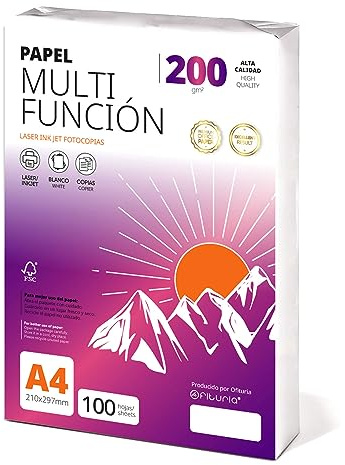 Ofituria Kopierpapier, DIN A4, 200 g/m2, 100 Blatt, Mehrzweckpapier für Laser- und Tintenstrahldrucker, Kopierer, Bürobedarf, Schulbedarf, Packung zu 100 Blatt, 200 g