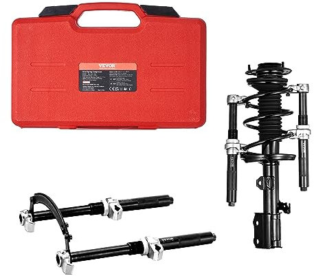 VEVOR Federspanner Satz 280 mm Max. Kompressionshub Universal Federbein Werkzeug 1200kg Tragfähigkeit federbeinspanner 220–310mm KFZ Auto Profi Feder Spanner Stoßdämpfer Werkzeug