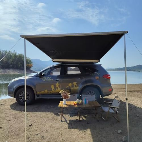 Auto Dachzelt, Auto Markise, Ausziehbares Dachzelt für Den Außenbereich, Wetterfestes Zelt Aus 420D Oxford-Stoff mit Tragetasche (Size : 200x250cm/6.6x8.2ft)