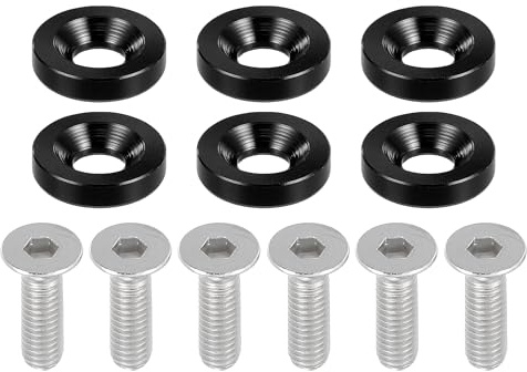 Motoforti Rondelle Di Finitura Universali A Testa Svasata 6 Pezzi M6 | Per Parafanghi, Paraurti, Moto, Modellismo, M6x1.0, Dimensioni 3.9x18mm, Anticorrosione, Include Viti