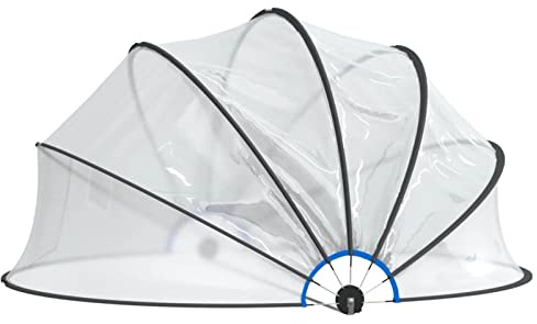 Gecheer Pooltak Pool Avskydd Pool Paviljongtält Poolöverdachung Trädgårdspaviljong Trädgårdstak Poolavskydd Tak för Uppställningspool Rund 376x188 cm PVC