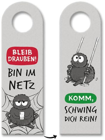 Hary die Spinne Türhänger mit Spruch Bleib draußen bin im Netz Für Zockerhöhle Teenie-Kinderzimmer Frecher Handy-Spruch beim Surfen im Internet