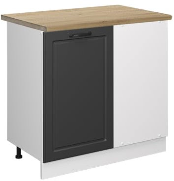 Vicco Eckunterschrank R-Line, Anthrazit Landhaus, 86 cm