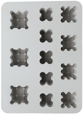Rayher Silikon Gießform Bubble Kerzen, 24,4 x 18 x 5 cm, 12 Formen, 3 unterschiedliche Größen, Silikonform Kerze, 3D Bubble Kerzenform, Gießform Kerzen, 36163000, grau