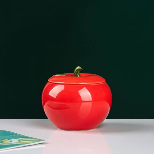 Cendrier - Cendriers En Céramique De Décoration De Table Portables En Forme De Pomme Avec Couvercle, Étui De Support De Cendres Coupe-Vent Et Anti-Odeur Pour Une Utilisation Intérieure Et Exté