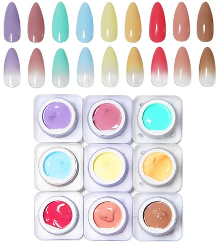 MOEPAK Vernis à Ongles Set Ombre Gel Nail Paint pour Nail Art Gel de Peinture Sans Résidus pour Manucure Salon de Manucure 9 Couleurs (C)