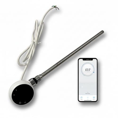 WiFi Electric Smart Heating Element Towel Rails & Radiators 600w White | LED touchscreen, Thermostat/Timer, Energy Efficient