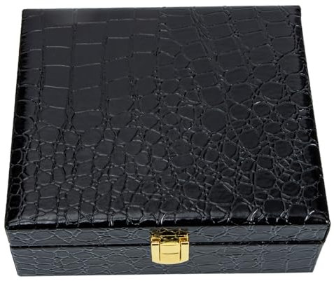 Beavorty Scatola Porta Sigari in Legno Con Design Flip E Finitura Effetto Coccodrillo Umidificatore Portatile 6.7X5.9X2.6 Pollici Per Conservazione Sigari E Accessori Ideale Per Viaggi E Casa