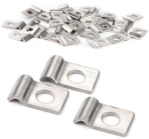 XoeLLe Lot de 50 colliers de fixation en métal haute performance - Colliers de serrage pour tuyaux - Trou unique en U - Colliers de serrage pour câbles de 2 à 3 mm de diamètre