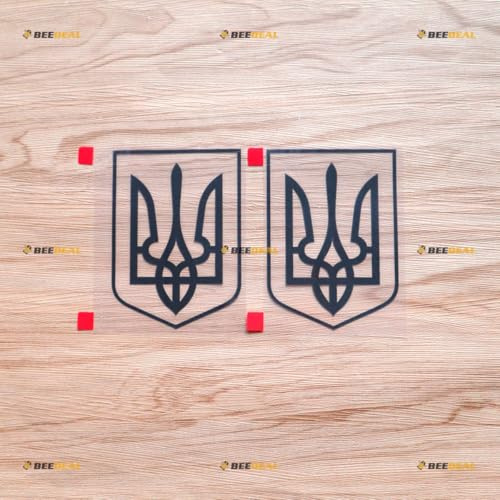 Wappen der Ukraine ukrainische Flagge Decal Aufkleber Vinyl - 2er Pack Schwarz, 10,2 cm - ohne Hintergrund, konturgeschnitten für Auto Boot Laptop Becher