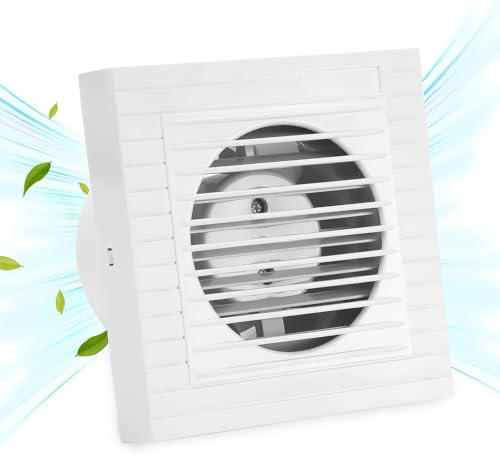 Peviasot Badlüfter Ø 100mm Abluftventilator Leiser Betrieb mit Rückstauklappe Badezimmerlüfter für Küche, Keller Wandventilator Effizienter Lüfter Weiß