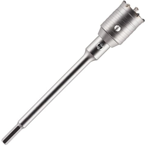 50mm TCT Core Drill Bit + HEX Shank Adapter + Tungsten Carbide Tipped Pilot Drill For Masonry, Brick, Aerated Block Etc. Concrete Hole Saw Wall Drill Bit Set With 240mm Long HEX Shank Extension Bar