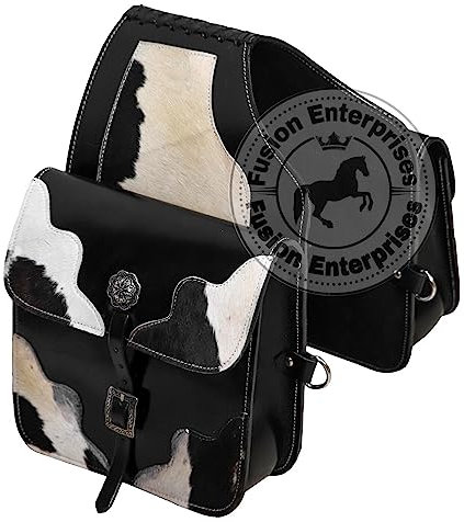 EQUIGEAR Western-Leder-Satteltasche für Pferde | Reitvergnügen Wanderritt geeignet für Reiten und Fassrennen | Satteltasche mit verstellbarem Riemen GRÖSSE: 10X10X3 AS-42