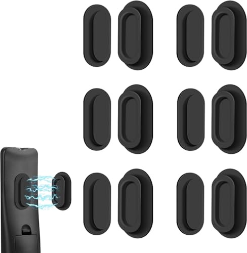 6 Pack Magnetic Remote Control Holder, Silicone, Self-Adhesive No-Drill