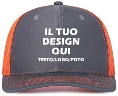 ERICAT Cappello Personalizzato, Cappellino con Visiera Personalizzati, Cappello da Baseball Personalizzabile con Foto/Logo/Testo,Cappello da Camionista in Mesh,Cappello da papà,Uomini e Donne