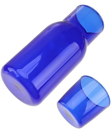 FUNOMOCYA Botella de Agua de Vidrio Borosilicato Azul Taza y Jarra, Resistente a Alta Temperatura, Adecuado para Casa y Oficina