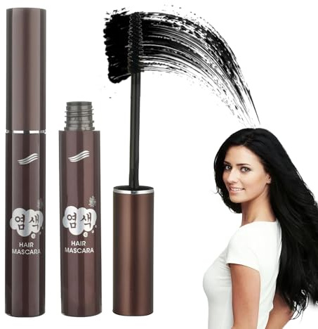 Black Hair Mascara, Semi-Permanent Root Touch-Up Colour, 1 Tube With Brush | Targeted Grey Coverage, Application To Individual Strands, Compact Format For Use Before Leaving Home Or Between Sessions