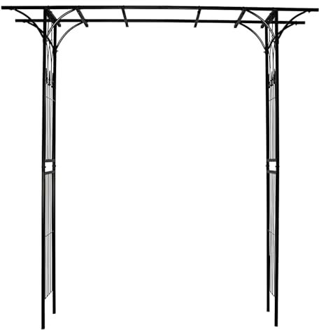 Treillis plante grimpante exterieur, 204x206cm 254x206cm 304x206cm arche jardin fer forgé, Arceau à rosiers exterieur, support plante tonnelle de metal pour arche mariage décoration de cérémonie(254cm
