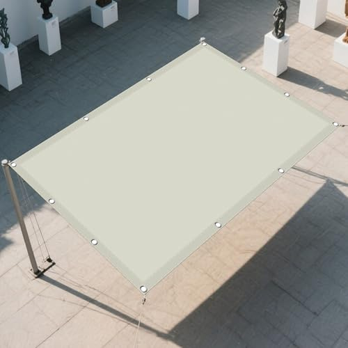 Vela Parasole Rettangolare 1.6 x 4 m Antivento/Protezione UV Vela Ombreggiante Antivento Protezione Anti Raggi UV e Impermeabile Ideali per Cortile Patio e Campeggio, Beige