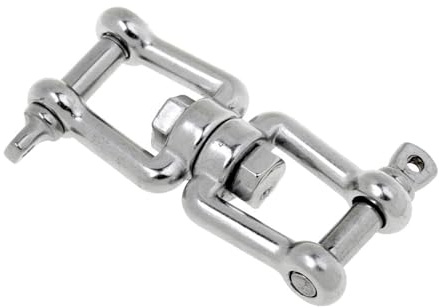 PENCHEAK Grillete de rotación de anclajes de acero de grado marino con doble mandíbula de rotación, conector de cadena resistente a la corrosión para barcos, anclas, grillete
