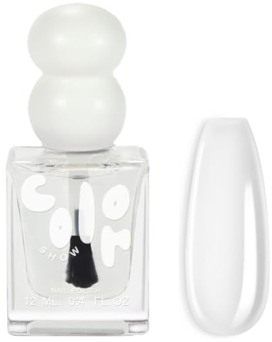 DMQ Clear Nail Polish, 2-in-1 Quick Dry Top Coat & Base Coat, Transparent Fingernail Polish Gel, Long Lasting Chip Resistant Nail Paint Lacquer for DIY Nail Art Manicure at Home - No Need Bake