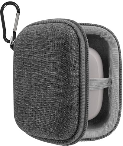 Geekria Shield Earbuds fodral kompatibelt med Bose QuietComfort Ultra (2:a generationen), nya QC äkta trådlösa öronsnäckor, ersättning hårt skal resväska med karbinhake klämma (mörkgrå)