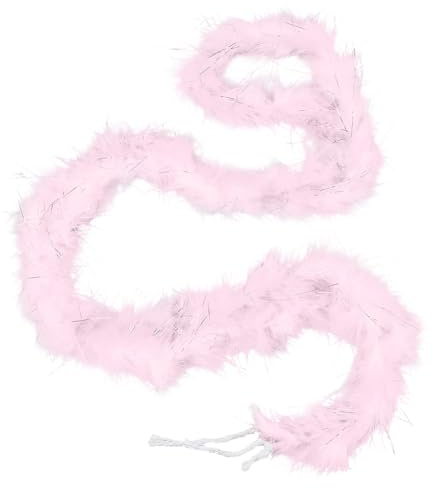 GORGECRAFT 1.9 m X 20mm Federboas Flauschiger Truthahnfederbesatz Rosa Chandelle Damenkostüm Accessoire Für Kleidung Bastelarbeiten Tanz Hochzeit Party Weihnachtsbaumdekoration