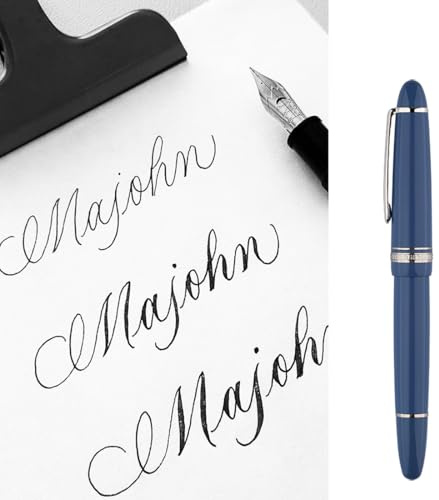 erofa Majohn P136 Fountain Pen with Pistons and Flexible Nib - Sky Blue Resin Pen Set