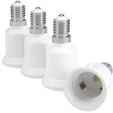 kwmobile 4x Lampensockel Adapter Konverter - E14 Fassung auf E27 Sockel Lampenadapter - Lampensockeladapter für LED Halogen Energiespar Lampen