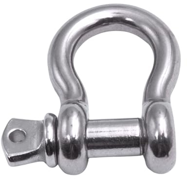 MarineNow US Type 316 Stainless Steel Bow Shackle with Over Size Screw Pin for Anchor, Towing, Off Road Recovery (0.5 1/2 with 5/8 Pin 2.2T WLL, 01-Pack)