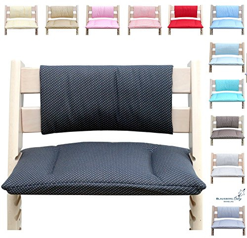 Blausberg Baby - Sitzkissen Kissen Polster Set Junior für Tripp Trapp ohne Schlitz im Sitzkissen, Materialien OEKO-TEX® Standard 100 zertifiziert (Dunkelgrau Pünktchen)