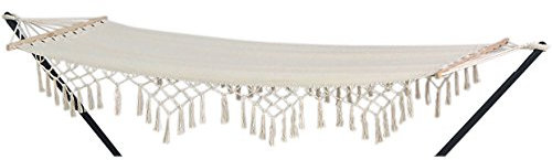 Lesli Living Hängematte Natur 200x80 cm belastbar bis 120kg Baumwolle