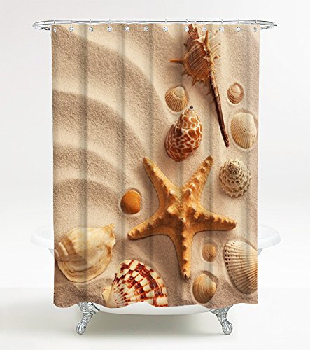 Sanilo Duschvorhang Sanibel 180 x 200 cm, hochwertige Qualität, 100% Polyester, wasserdicht, Anti-Schimmel-Effekt, inkl. 12 Duschvorhangringe