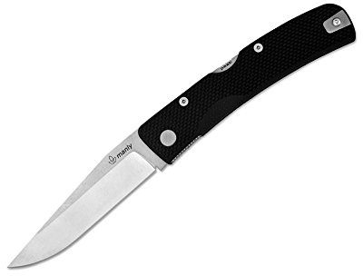 Manly 01ML020 Peak D2 Black Two Hand Opening Messer, Schwarz, One Size