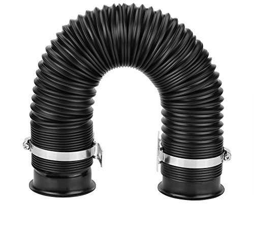 GOTOTOP Universal Auto Kaltlufteinlassrohr 76 mm, Flexibler Auto Ansaugrohr Luftansaugschlauch Schwarz Kaltluftansaugschlauch mit Befestigungsschelle für Luftfilter Autozubehör